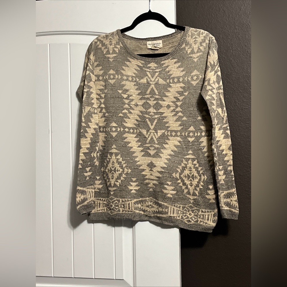 Vintage Denim & Supply Ralph Lauren Aztec Oversized Sweater SZ XS Southwestern🪶 - Picture 2 of 7